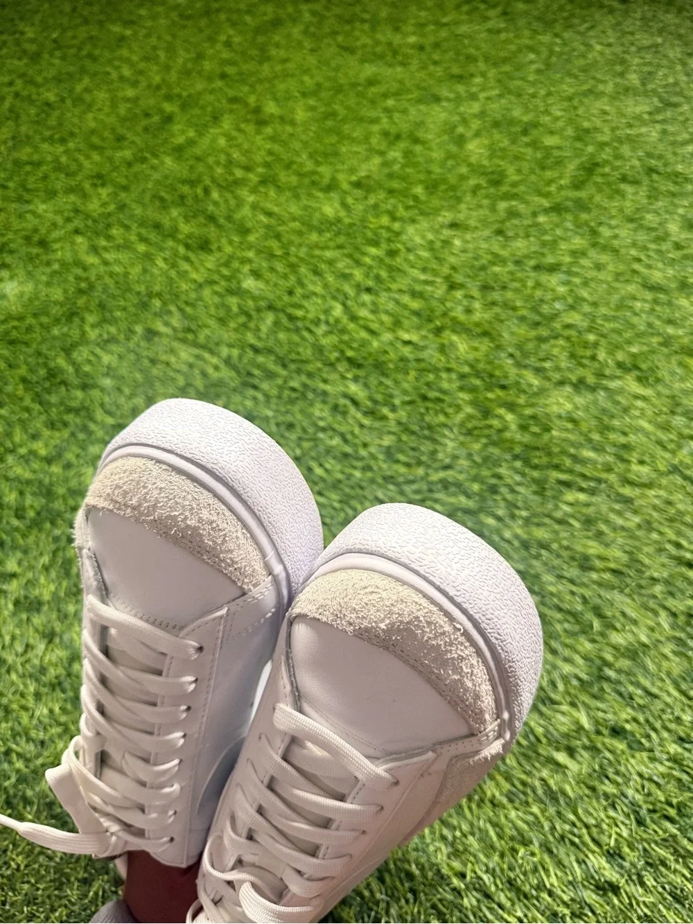Nike Blazer Low Platform White light Lemon twist blue sneakers Womens size 10